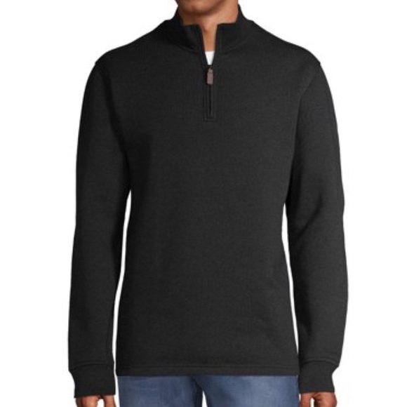 George Men's  Quarter Zip Fleece,  Size (Large) Black - Picture 2 of 5